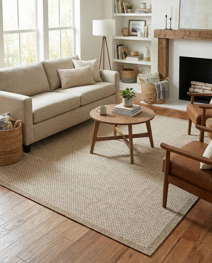 Detail image of 7' 10 x 7' 10 Easy-Clean Border Indoor / Outdoor Square Rug