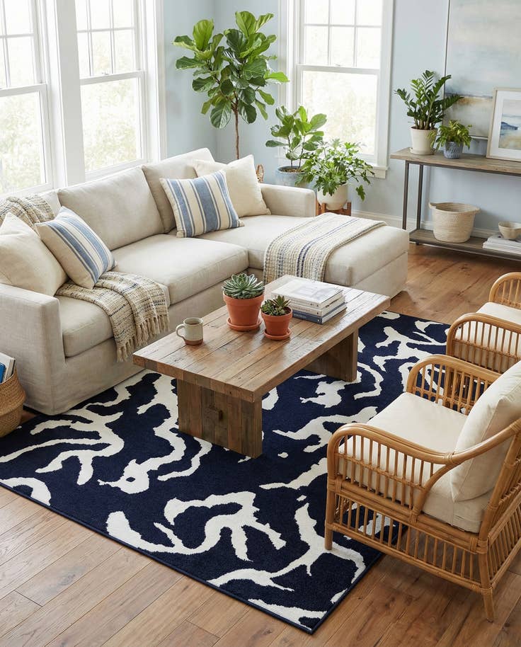 Detail image of 6' x 9' Easy-Clean Sabrina Soto Indoor / Outdoor Rug