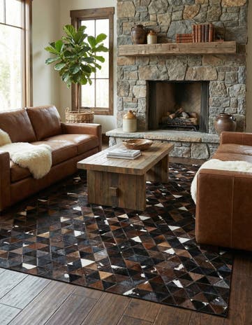 4' 11 x 7' 10 Cowhide Stocks Rug