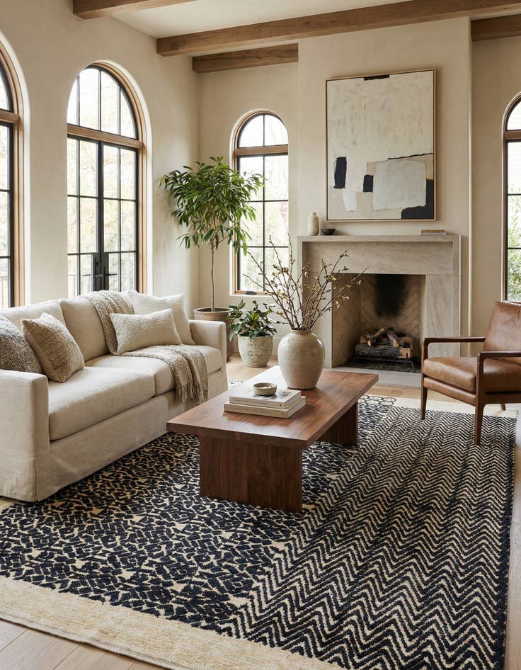 Detail image of 7' 10 x 9' 11  Hand Knotted Darya Wool Rug