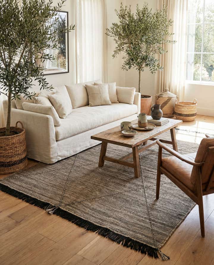 7' x 9' 9 Hand Knotted Moroccan Wool Rug