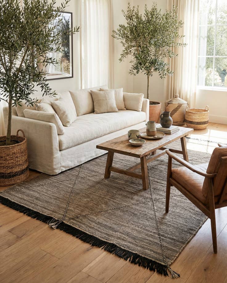 Detail image of 7' x 9' 9 Hand Knotted Moroccan Wool Rug