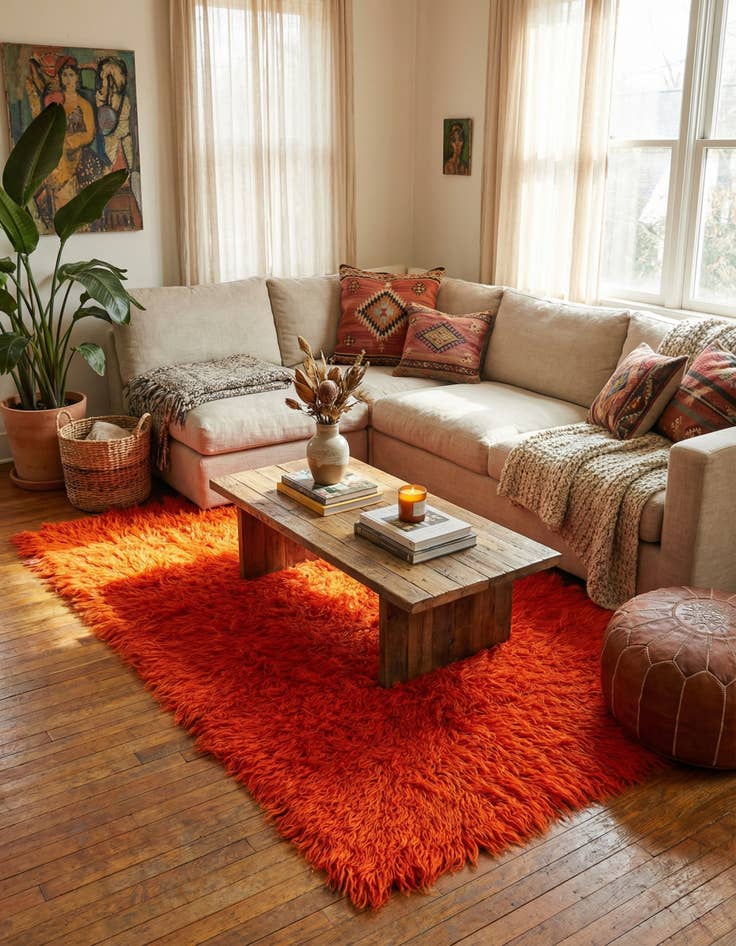 Detail image of  3' 2 x 5' 3  Hand Knotted Moroccan Wool Rug