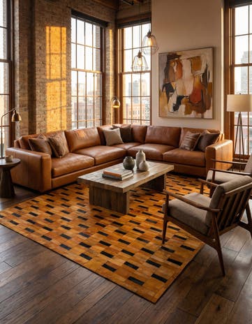8' 1 x 9' 11 Cowhide - Patchwork Rug