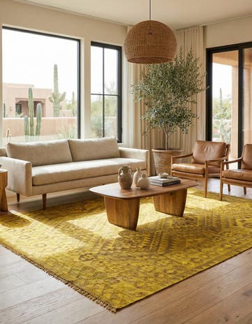 5' 3 x 6' 4 Hand Woven Kilim Modern Wool Rug