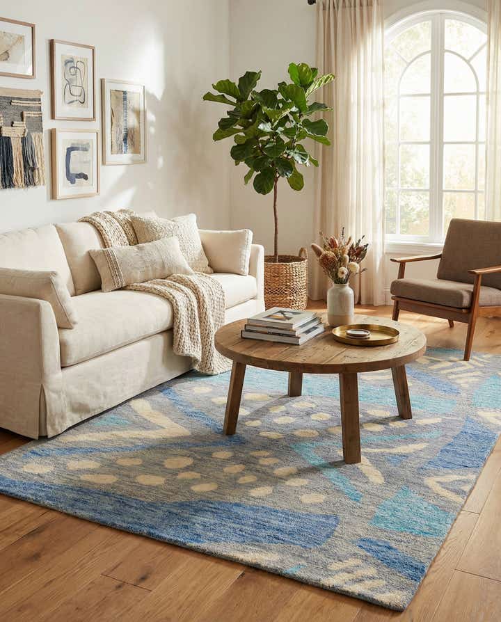 5' 6 x 8' Hand Knotted Moroccan Wool Rug