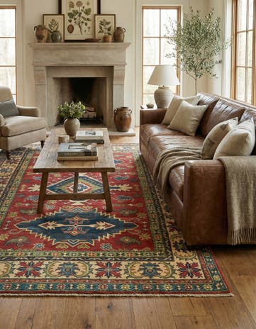 5' 9 x 8' 2 Hand Knotted Kazak Rug