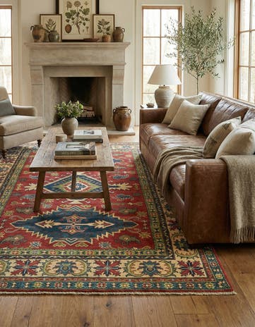 5' 9 x 8' 2 Hand Knotted Kazak Rug
