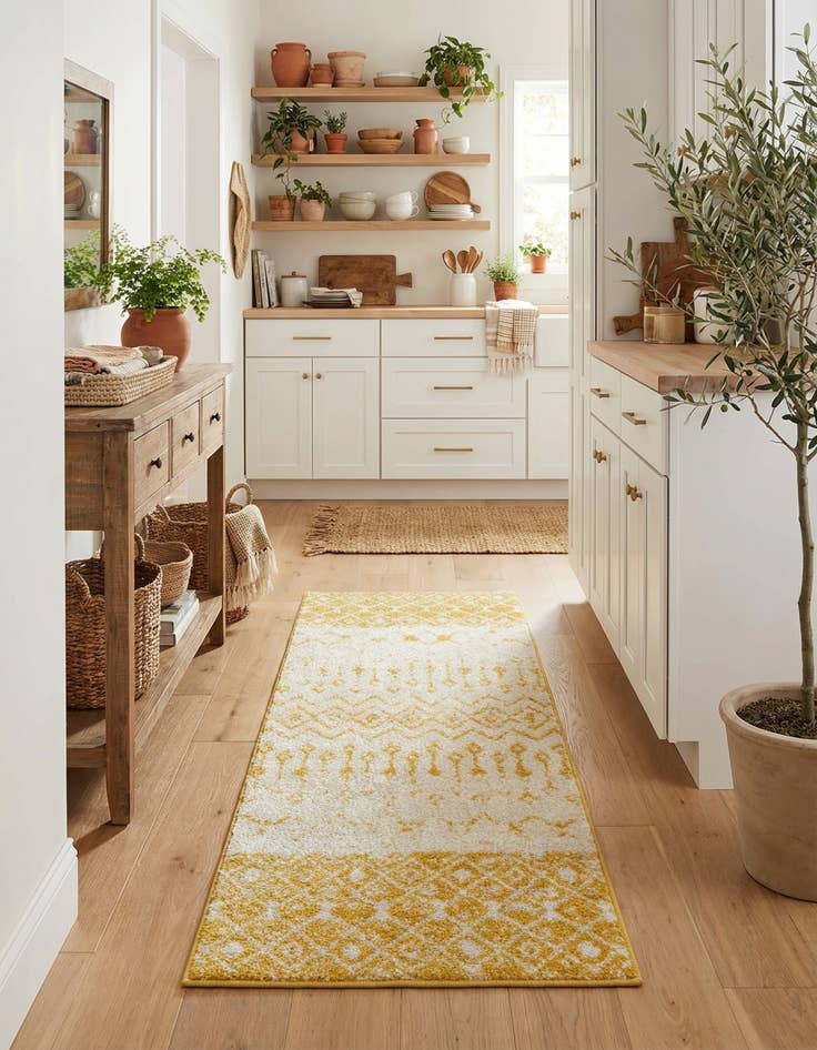 Detail image of 2' x 5' 3 Moroccan Trellis Runner Rug