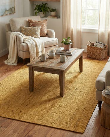  6' 1 x 9'  Hand Braided Jute Rug