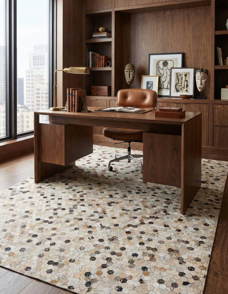 Detail image of 5' 6 x 7' 7 Cowhide Stocks Rug