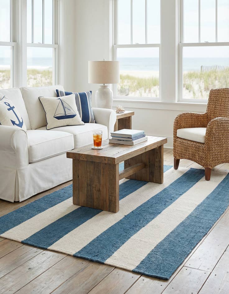 Detail image of 5' 1 x 8'  Hand Woven Jill Zarin Hamptons Rug