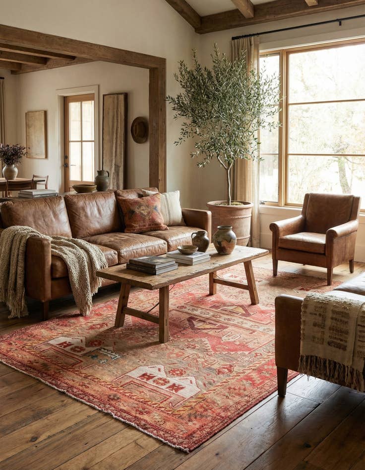 Detail image of 4' 5 x 8'  Hand Knotted Ultra Vintage Persian Wool Rug