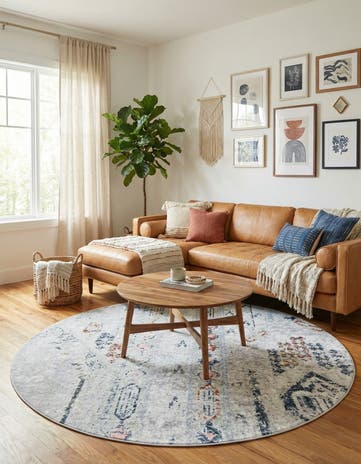 7' 10 x 7' 10 Kamala Washable Round Rug