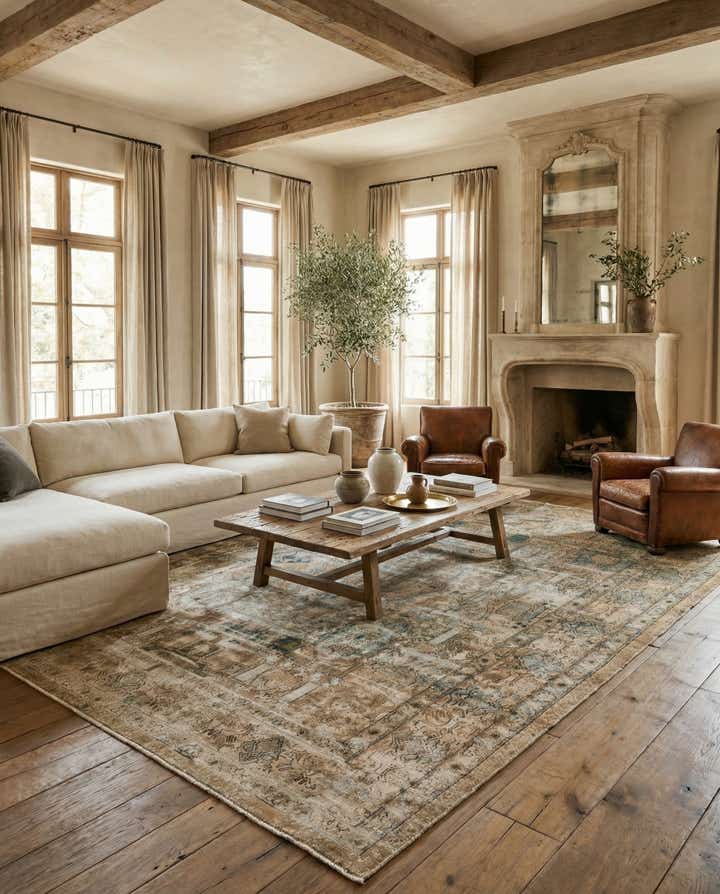 9' 1 x 11' 10 Hand Knotted Ultra Vintage Persian Wool Rug