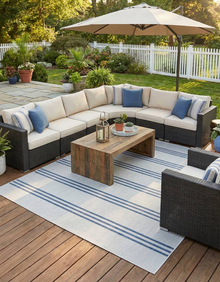 Detail image of  7' 10 x 10'  Washable Jill Zarin Anguilla Indoor / Outdoor Rug