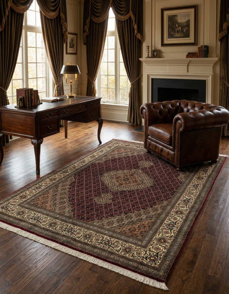 Detail image of 4' 11 x 6' 7 Tabriz Mahi Wool Rug