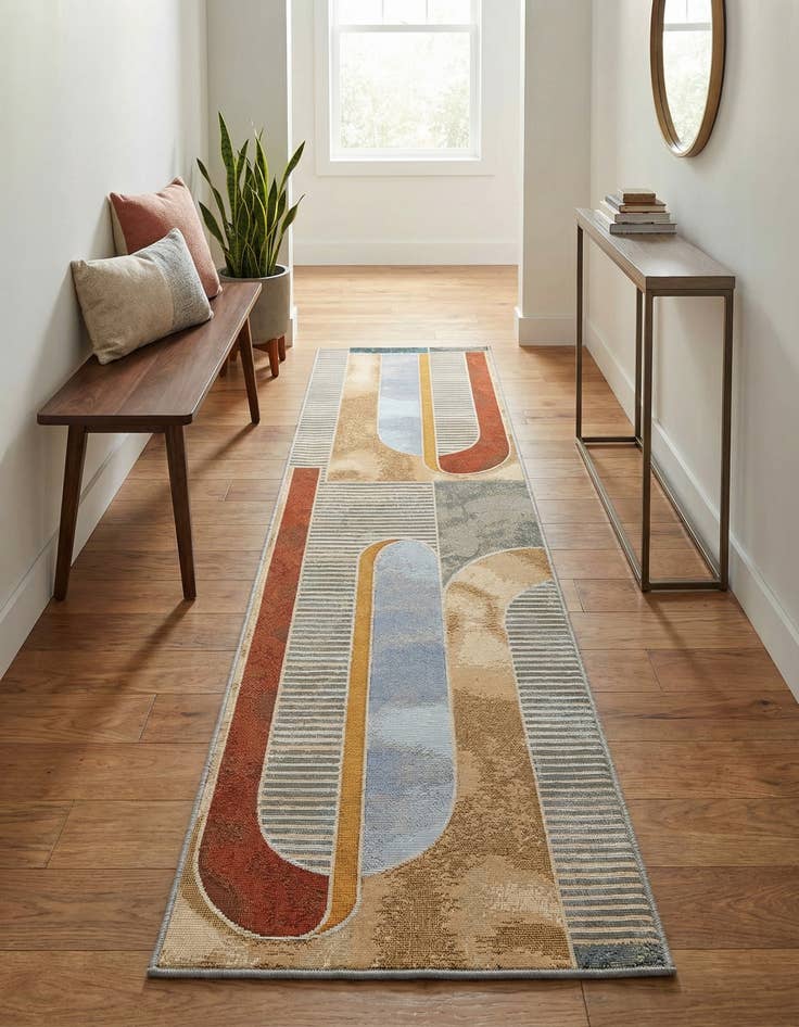 Detail image of  2' x 8'  Washable Modern Indoor / Outdoor Runner Rug