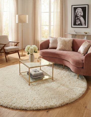 Bone Marilyn Monroe&trade; Shag Round Rug