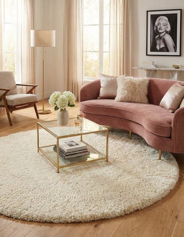 Bone Marilyn Monroe™ Shag Round Rug