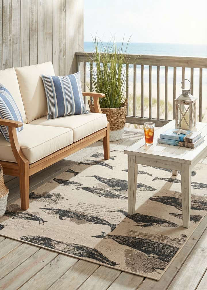 4' x 6' Easy-Clean Coastal Indoor / Outdoor Rug