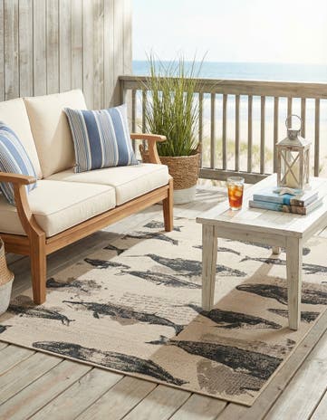 4' x 6' Easy-Clean Coastal Indoor / Outdoor Rug