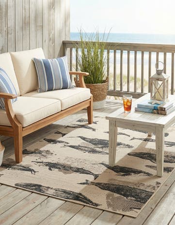 4' x 6' Easy-Clean Coastal Indoor / Outdoor Rug