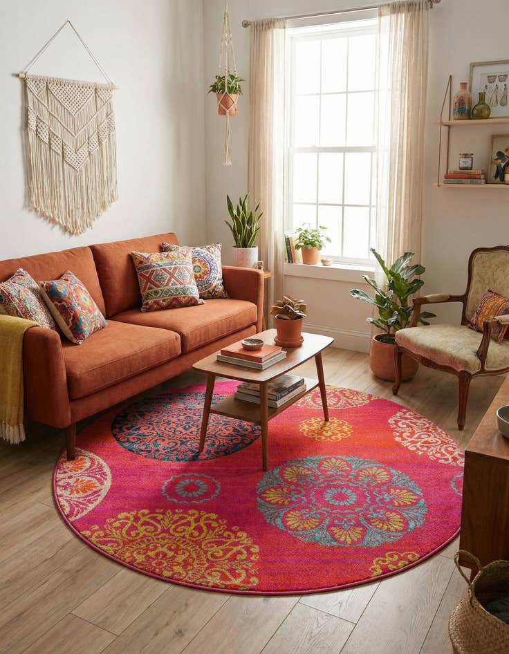 Detail image of  5' 3 x 5' 3 Azalea Round Rug