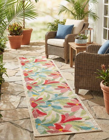 2' 7 x 12' Easy-Clean Casablanca Indoor / Outdoor Runner Rug