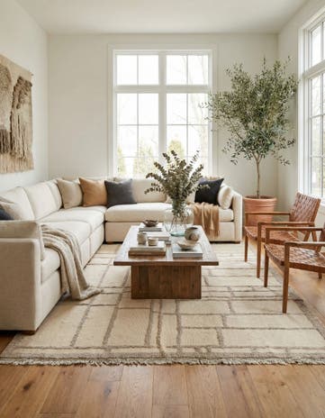 7' 9 x 10' 6 Hand Knotted Moroccan Wool Rug