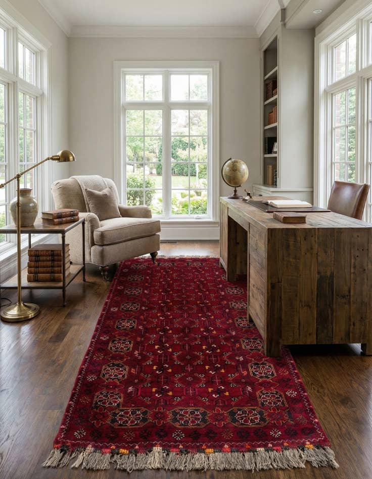 Detail image of  3' 4 x 6' 3  Hand Knotted Afghan Akhche Wool Rug