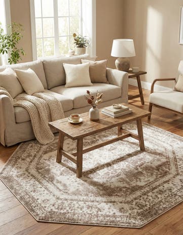 Beige Monte Carlo Octagon Rug