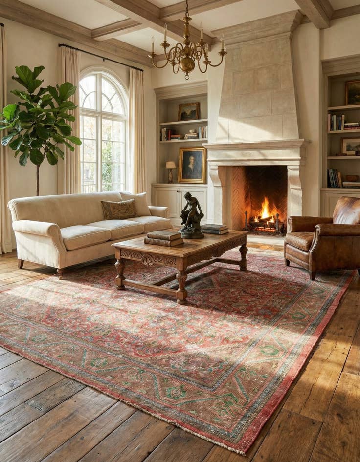 Detail image of 9' 10 x 12' 8  Hand Knotted Ultra Vintage Persian Wool Rug