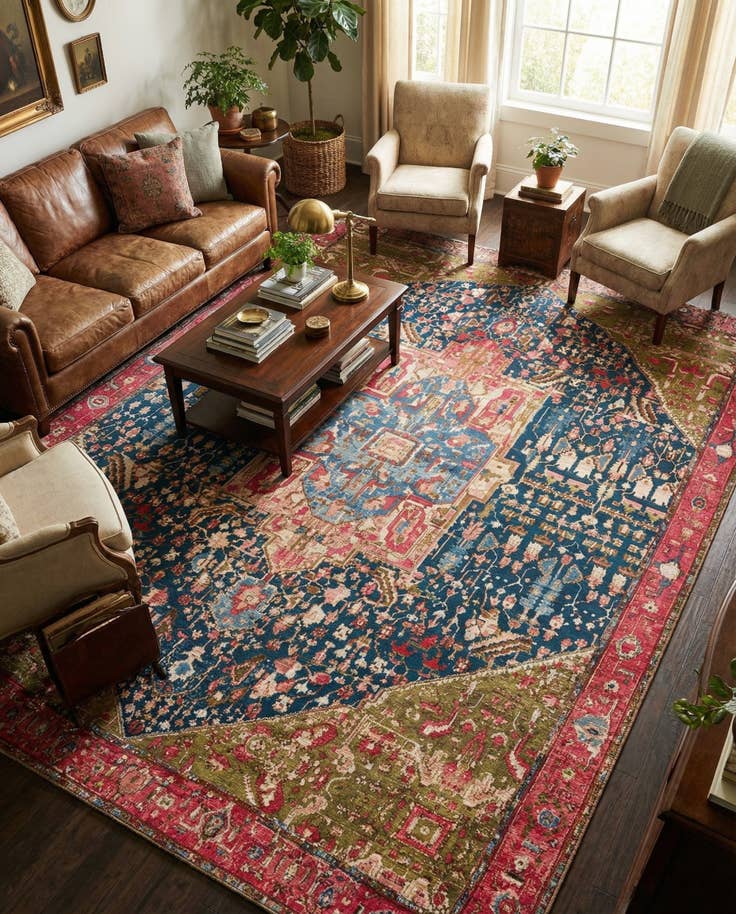 Detail image of 12' x 16' Easy-Clean Traditional Indoor / Outdoor Rug