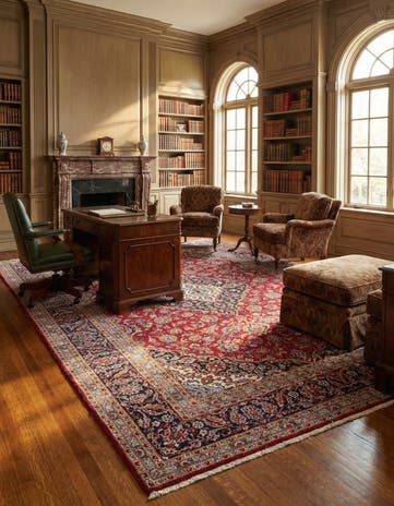9' 9 x 13' 3 Hand Knotted Kashan Persian Wool Rug