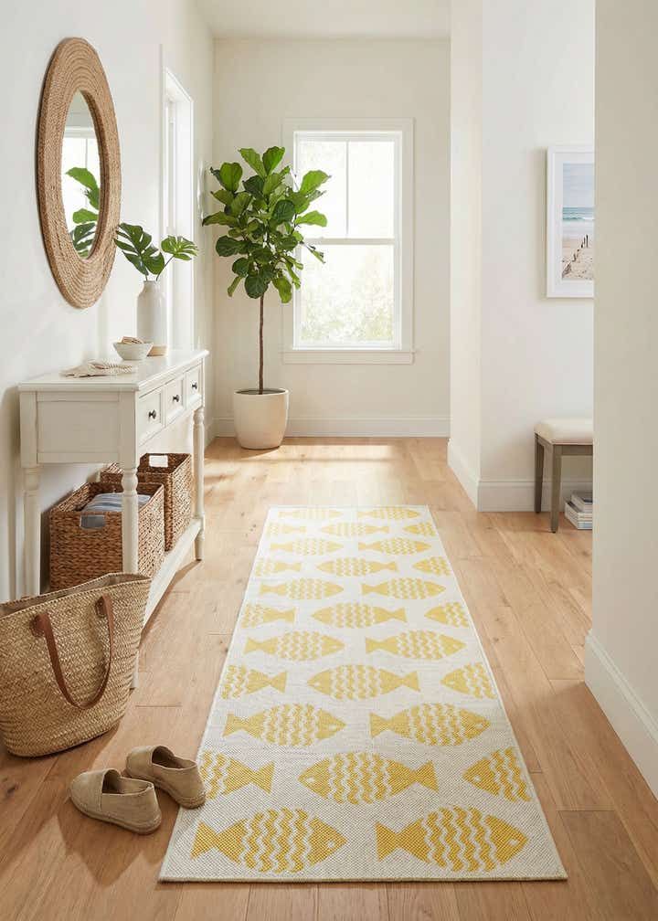 2' x 6' 1 Easy-Clean Coastal Indoor / Outdoor Runner Rug