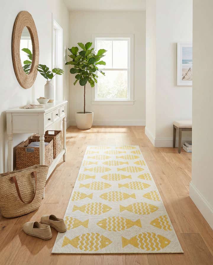2' x 6' 1 Easy-Clean Coastal Indoor / Outdoor Runner Rug