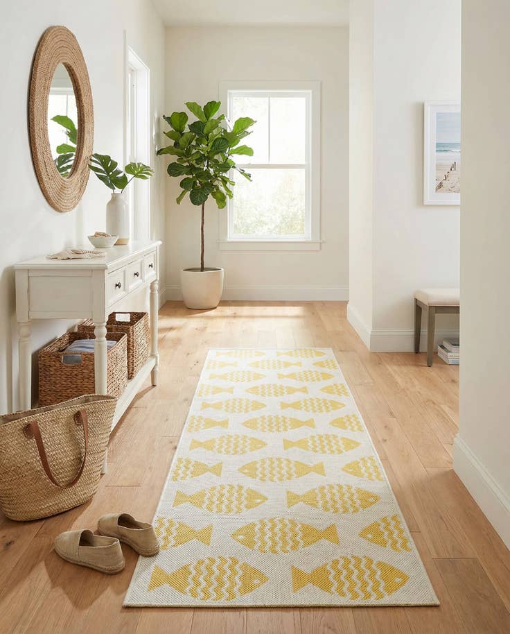 Detail image of 2' x 6' 1 Easy-Clean Coastal Indoor / Outdoor Runner Rug
