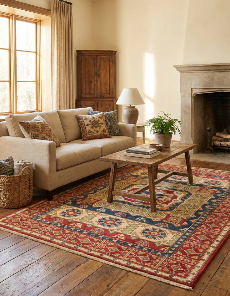 Detail image of 5' 7 x 7' 10  Hand Knotted Kazak Rug