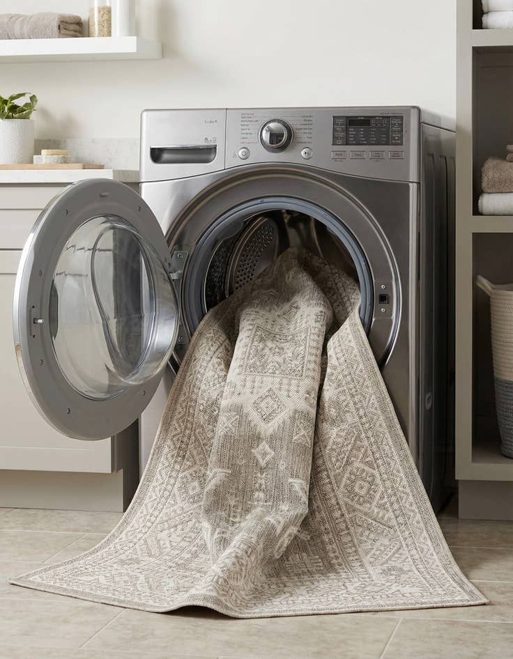 Detail image of 7' x 10'  Washable Aztec Indoor / Outdoor Rug