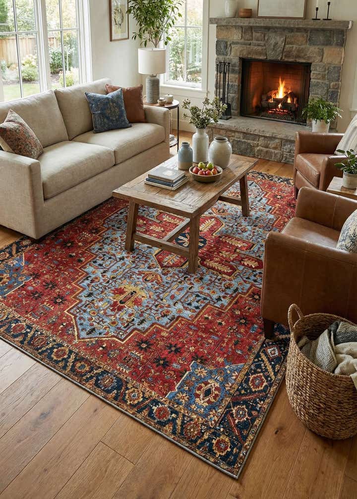 10' x 13' Easy-Clean Traditional Indoor / Outdoor Rug