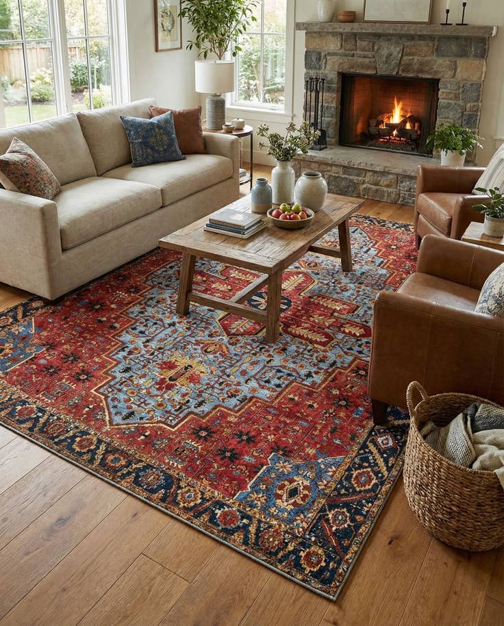 Detail image of 10' x 13' Easy-Clean Traditional Indoor / Outdoor Rug