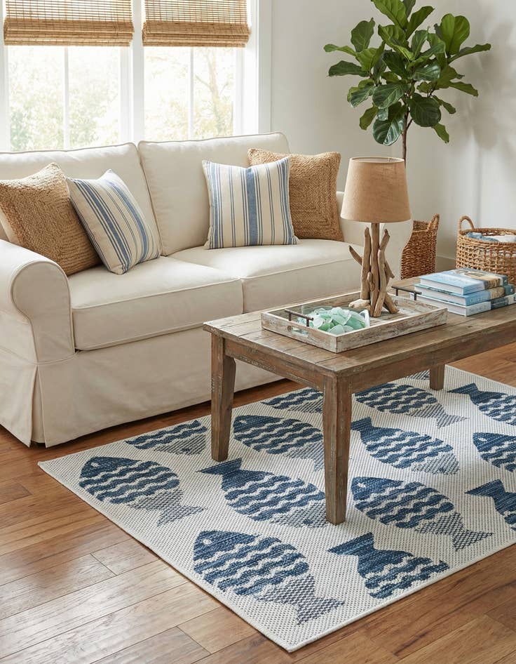 Detail image of  2' x 3'  Washable Coastal Indoor / Outdoor Rug