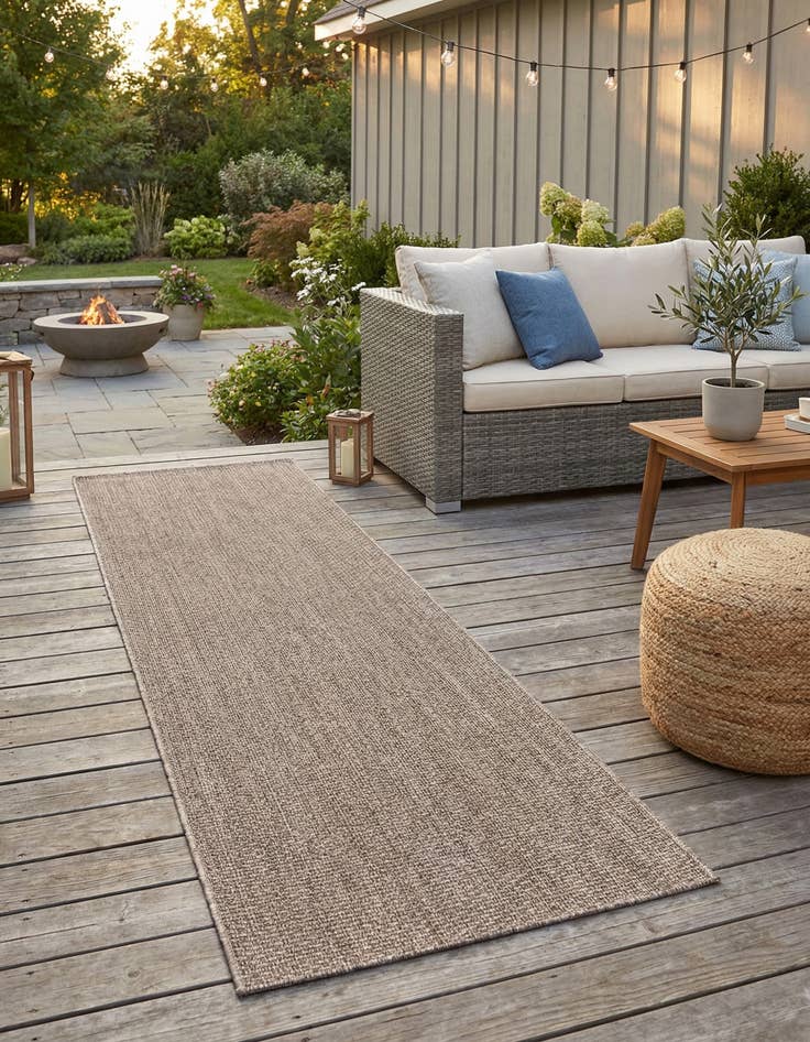 Detail image of 2' 7 x 10'  Washable Solid Indoor / Outdoor Runner Rug