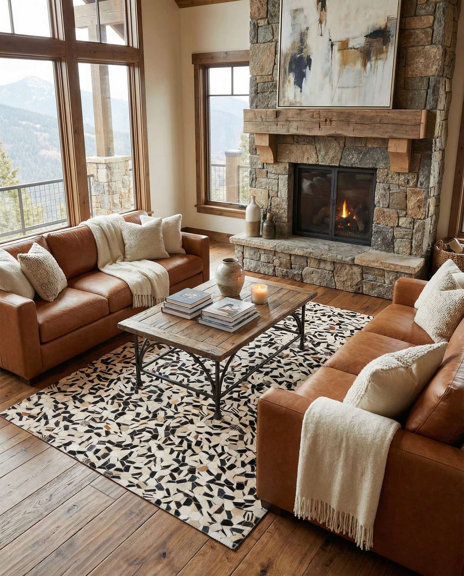 5' 1 x 7' 11 Cowhide Stocks Rug