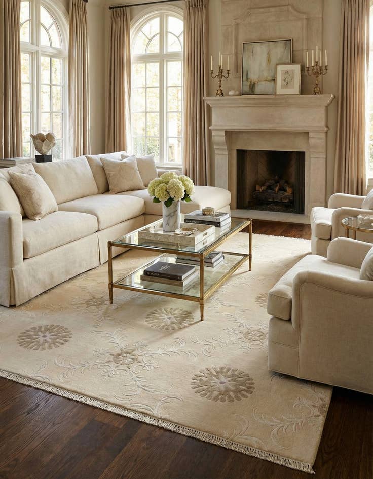 Detail image of 6' 9 x 9' 6  Hand Knotted Darya Wool Rug