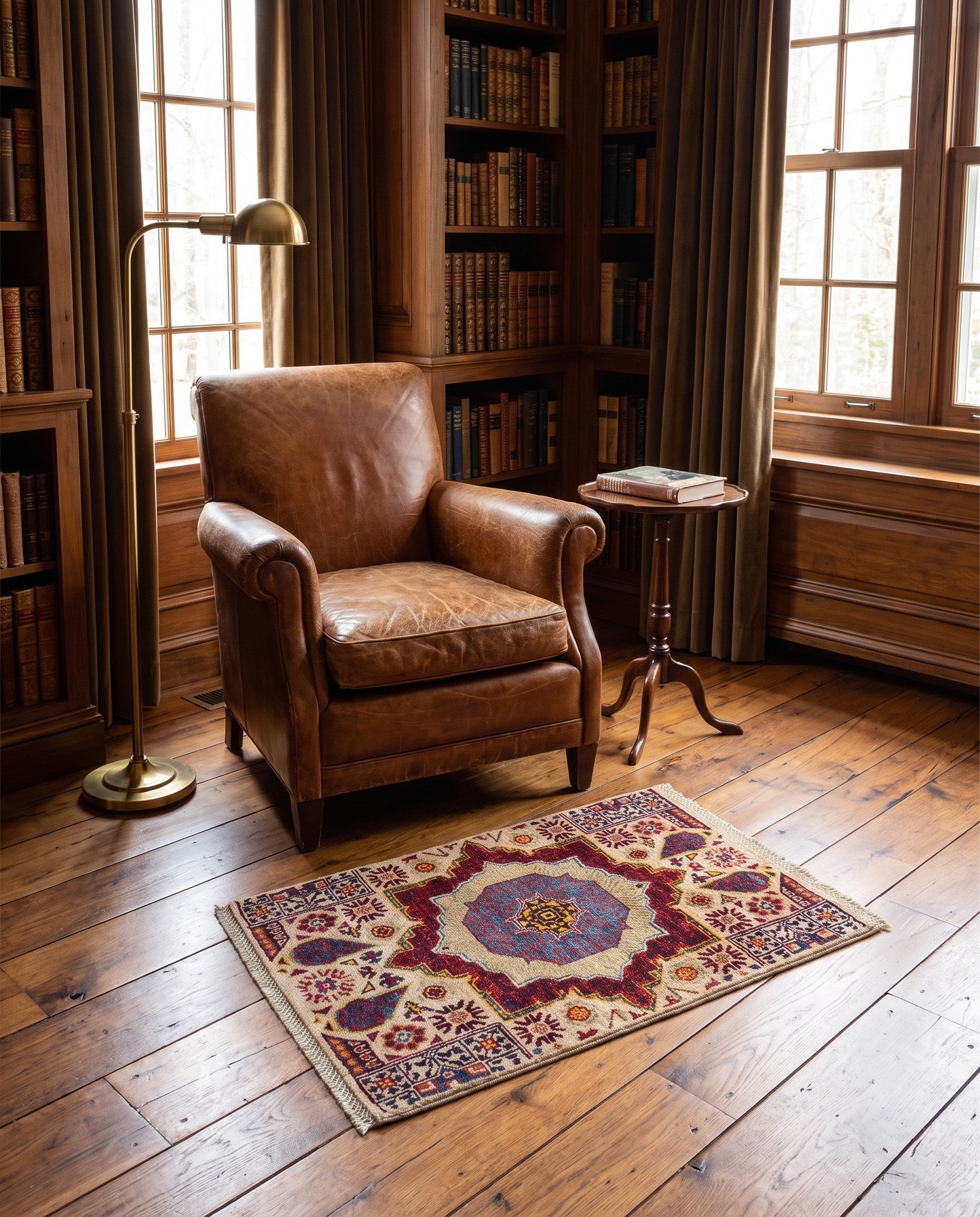 2' x 2' 11 Hand Knotted Mamluk Ziegler Rug