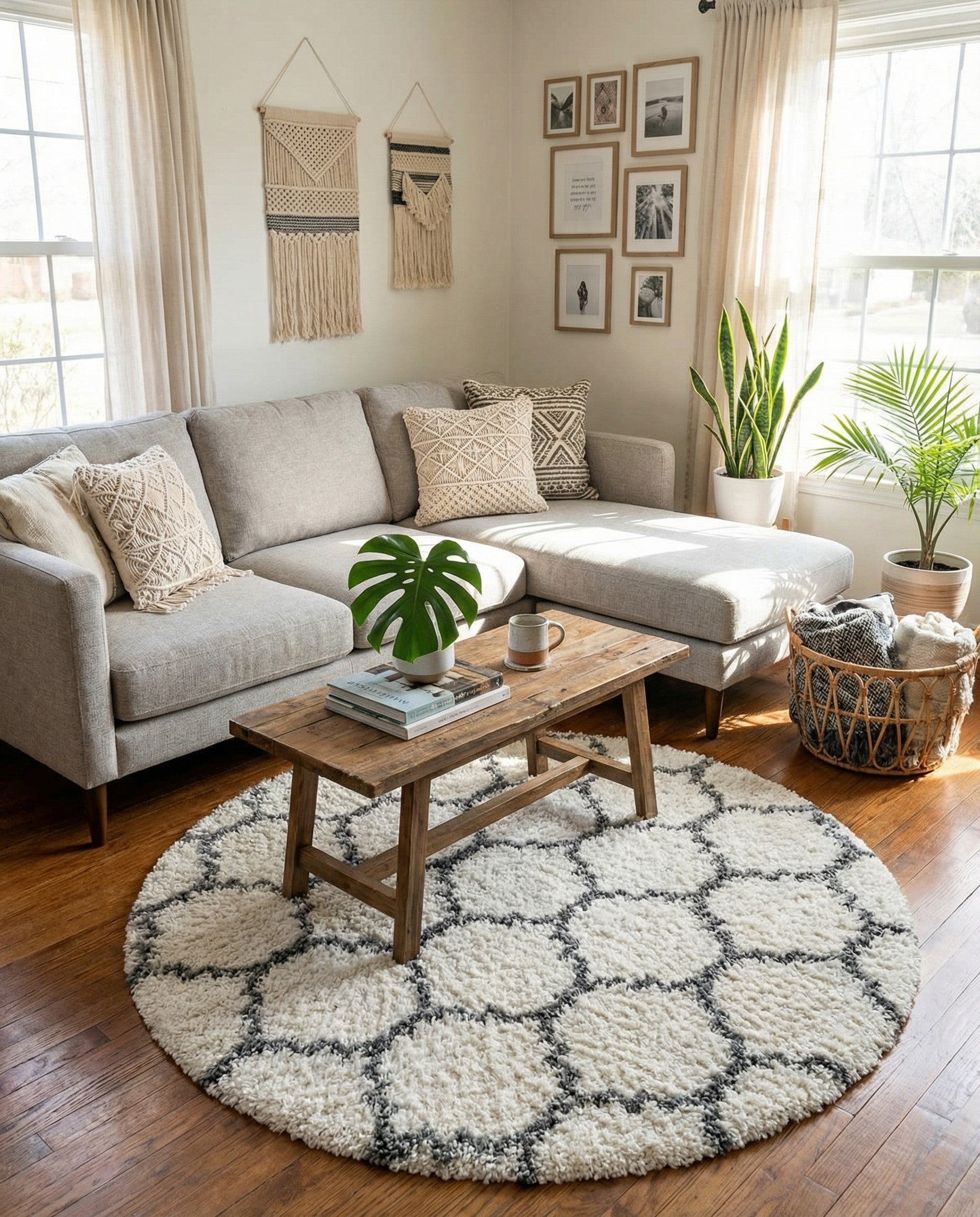  3' 3 x 3' 3 Athena Shag Round Rug