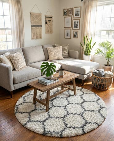  3' 3 x 3' 3 Athena Shag Round Rug