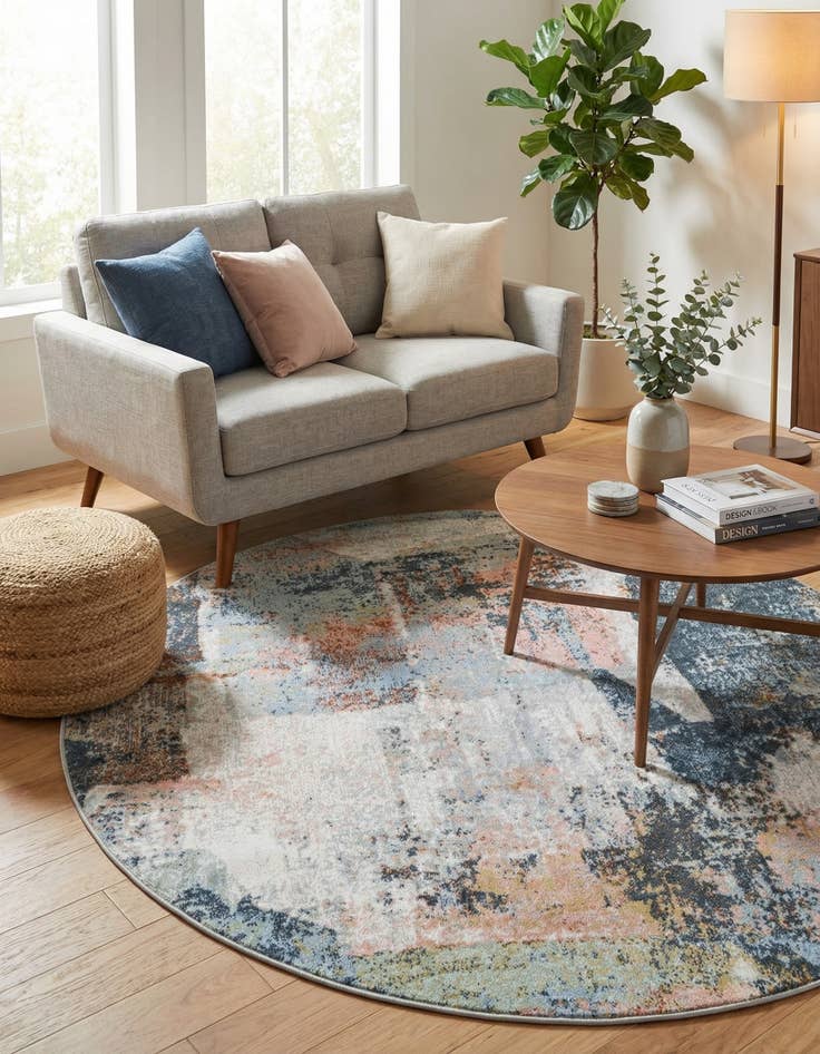 Detail image of 5' 3 x 5' 3 Kamala Washable Round Rug